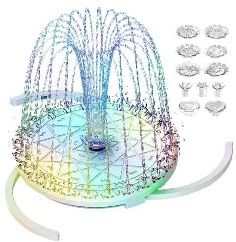 Fontana Solare 12W con Telecomando Migliorato, Vasca per Uccelli, Fontana Solare con 3 Supporti Retrattili per Laghetto, Giardino