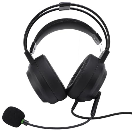 Lazmin112 Over Ear-hörlurar, ECM Enkelriktad Mikrofon med Brusreducering, High Fidelity-ljudkortschip, HD-ljudavkodning, Adaptiv Dubbel Huvudstrålestruktur, 2,8 M Nylonflätad (3.5 Plugg)