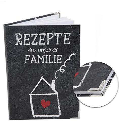 Logbuch-Verlag kleines Rezeptbuch REZEPTE AUS UNSERER FAMILIE - DIN A5 leer blanko DIY Kochbuch für Familienrezepte Generationen Buch