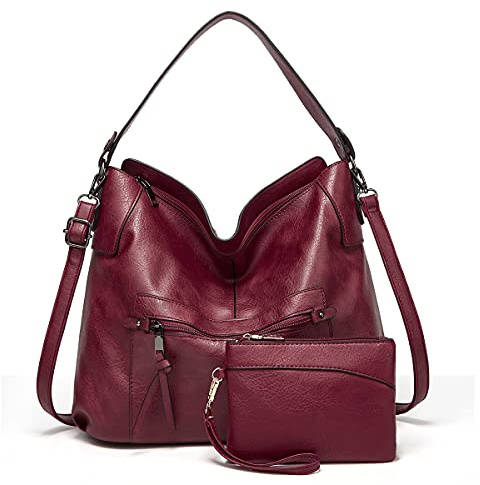 Gladdon Hobo Bags for Women Large Capacity Handbags Bags Ladies Tote Bags Leather Crossbody Shoulder Bags with Small Purse Set 2PCS