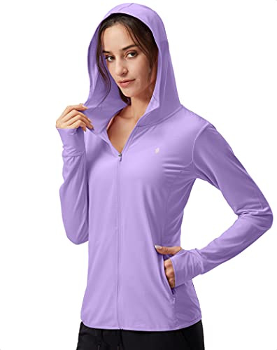 Soothfeel Women's UPF 50+ Sun Protection Hoodie Jacket Lightweight Long Sleeve Sun Shirt for Women with Pocket Hiking Outdoor
