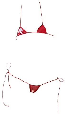JasmyGirls Leather Micro Bikini Extreme Anime Lingerie Sexy Cosplay Outfit Japanese Bra Panty Set Two Piece Thong Swimsuit