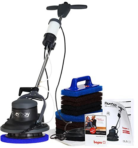 Floorboy® Reinigungsset mit 12 Zoll Einscheiben Reinigungs- und Poliermaschine mit Tank, Pads und Treibteller, Anleitungen und Padkunde von Bioraum