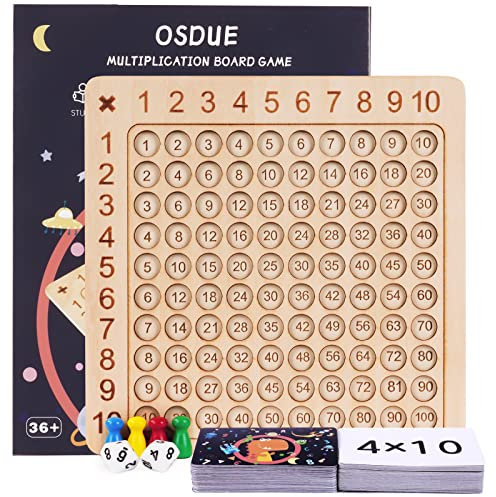 OSDUE Multiplikationstafel Multiplikationsbrett, 1x1 Mathe Lernen, Brettspiel Multiplikation, Montessori Multiplikationsbrett