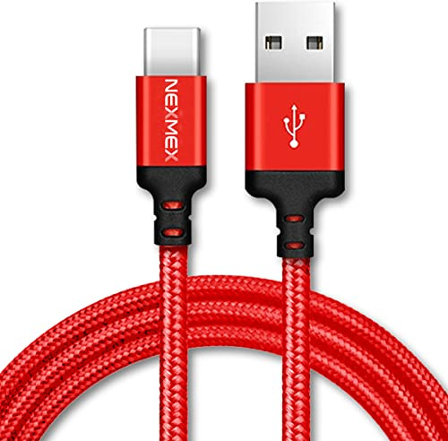 NEXMEX Datenkabel USB Typ C Nylon kompatibel mit Google Pixel 10 9a 9 8a 8 7a 7 6 6a Pro/Pro XL/Fold / 5/4 / 3 Ladekabel 1m Datenkabel, Farbe:Rot