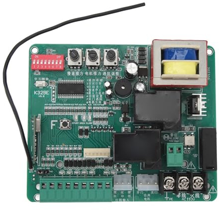 Repuesto de placa de control de operador de puerta corredera, circuito PCB principal para motor de puerta, abridor de puerta universal con indicadores LED, ajustes de velocidad lenta ajustable, para