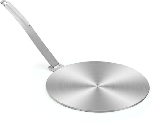 Induction Hob Converter Plate, 20 CM Induction Adapter Plate Stainless Steel Heat Cooking Induction Diffuser Plate Converter with Separable Handle for Gas Stove Induction Hob Cook Top Converter