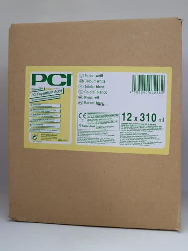 PCI Fugendicht 12 x 310 ml Weiß Acryl für Anschlussfugen und Putzrisse Trennwandkitt Sika
