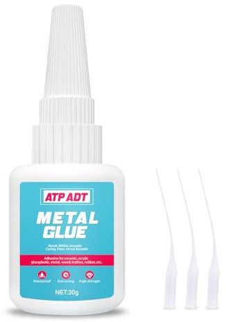 ATP ADT 30g Metallkleber Extra Stark, Sekundenkleber Extra Stark, Wasserfest & Hitzebeständig Schnelltrocknend Metallkleber für Metall, Glas, Kunststoff, Acryl, Keramik