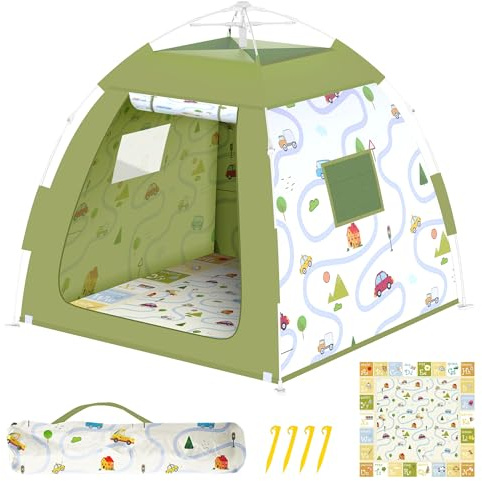 Outdoor Multi-Purpose Play House for Toddlers-Easy to Set up and Pop up Play Tent with Tunnel and Playhouse Kids Indoor Outdoor, Outdoor/Indoor Kid's Pop Up Play House, Gift for Toddlers(car)