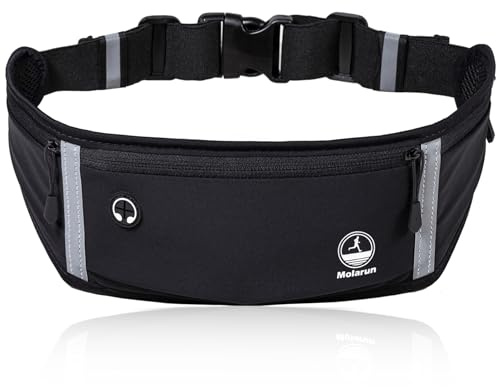 Running Belt Slim Fanny Packs Jogging Pouch Phone Holder Waist Pack - Black