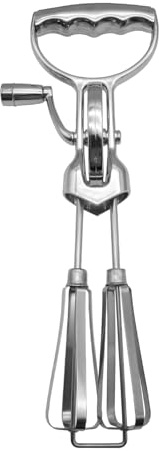 Fiauli Cavo di ispirazione per la cottura del frullatore ad alte prestazioni in acciaio inox Racchetta manuale a doppia testa Miscelatore rotante Impugnatura ergonomica facile da pulire. argento