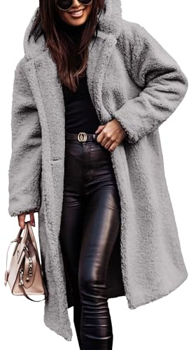 Manteaux longs en fausse fourrure pour femmes, manteaux chauds d'hiver, vestes à capuche en polaire duveteuse, manches longues, vêtements d'extérieur tendance