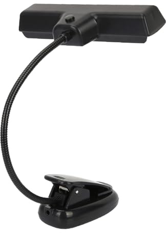 AMONIDA LED Clamp/Holder-on Music Stand Lamp Portable Flexible Neck Light for Orchestra Reading Workbench, USB Powered for Music Performance Night Reading