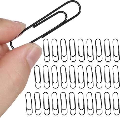 Cossaot 30 Piezas Paper Clips Oficina de Negro, Clips de Papel de 10 CM Grandes, Pinzas Papeleria, para Uso en El Hogar, La Escuela y La Oficina, Clip de Carpeta