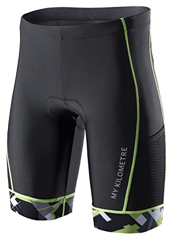 MY KILOMETRE Triathlonshorts Herr – Professionella Cykelshorts med 2 Sidofickor, Andas Och Torkar Snabbt för Långdistans-Triathlon UPF 50+