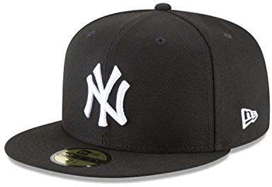 New Era x MLB Men's New York Yankees Basic 59Fifty Fitted Hat Black/White 7 7/8
