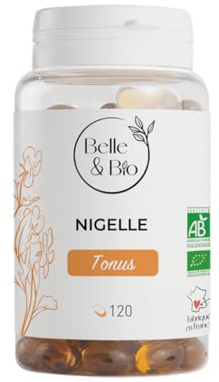 DÉFENSES NATURELLES - Huile de Nigelle Bio Certifée Ecocert - 120 capsules - Cure 1 mois - Complément Alimentaire BELLE&BIO - Fabriqué en France