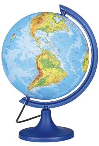 DONAU Globo/Diametro 250 mm/Mappamondo/Mappa Fisica/Illuminato/Globo luminoso/Applicazione Multiglobear/Illuminazione a LED