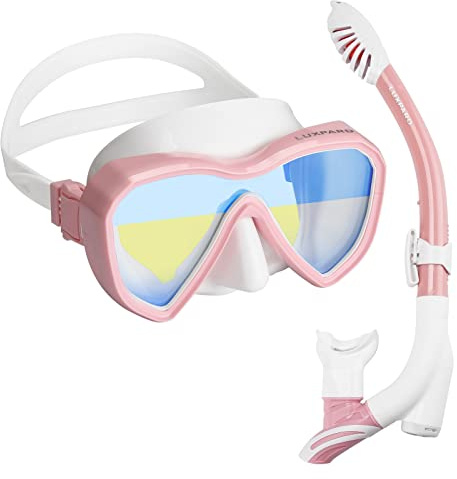 LUXPARD Masque de Plongée, Kit de plongée Adulte avec Vue panoramique antibuée et Tube de plongée Anti-Fuite, équipement de plongée avec Tuba, Sacoche Incluse