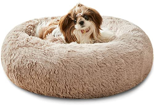 Western Home Hundebett Run, Katzenbett Flauschig, Hundekissen Kleine Hunde,Hundebett Waschbar,Hundekorb,Katzenkorb Zum Schlafen 60 cm,Braun