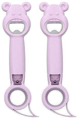 2Pcs Bottle Opener, 4‑in‑1 Can Opener Universal Classic Beer Opener Portable Manual Drinking Beverage Bottle Opener for Camping and Traveling(Purple)