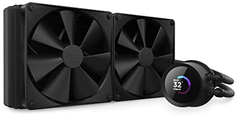 NZXT Kraken 280 - RL-KN280-B1 - Raffreddamento a liquido CPU AIO 280 mm - Display LCD quadrato da 1,54 personalizzabile - 2 ventole F140P - Nero