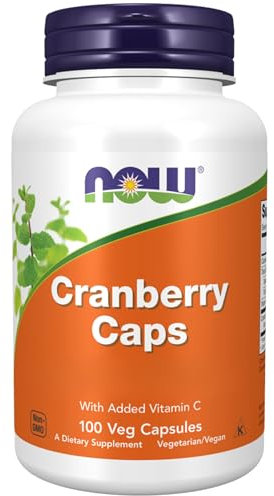 Now Foods, Cranberry Caps, Cranberry mit Vitamin C, hochdosiert, 100 vegane Kapseln, Laborgeprüft, Vegetarisch, Sojafrei, Glutenfrei, Ohne Gentechnik