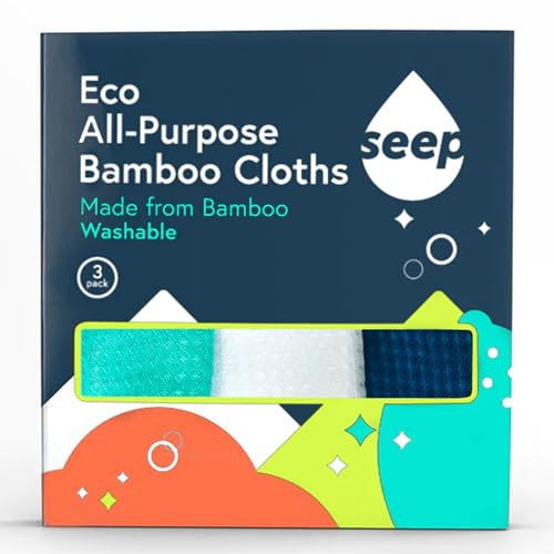 100% Bamboo All Purpose Cloths 3 Pack - Seep