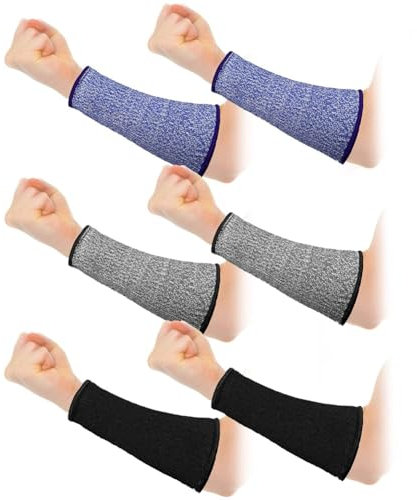 MAKIVI 3 Paires de Protecteurs de Bras en HPPE D'Environ 20 cm pour les Fines et les Contusions Manches Résistantes Aux Coupures Niveau 5 Manchon de Protection Anti-Brûlure pour les -Bras.
