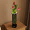 LGMCF Wiederaufladbare beleuchtete Vase Glas, 3000mAh Dimmbare Kabellos LED Vase Tischlampe, Moderne Blumen Pflanzen Vase Licht für Deko Wohnzimmer, Zimmer, Studie