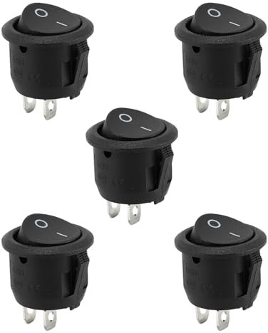 5 Stück Kippschalter Schalter 12v On/Off Einrastbare mit Selbsthemmung Mini 2 Polig Wippschalter für Einbau Wohnmobil Switch Taster Modellbau Auto Boot HaushaltsgeräTe Lampenschalter Einrastbare