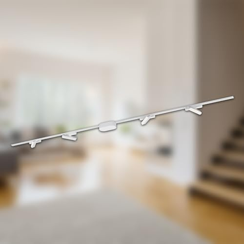 BRILONER - Sistema de carriles Luxtrail kit completo, 4x Carril LED, orientable, lámparas, sistema de iluminación para carriles, proyector, 2m, blanco