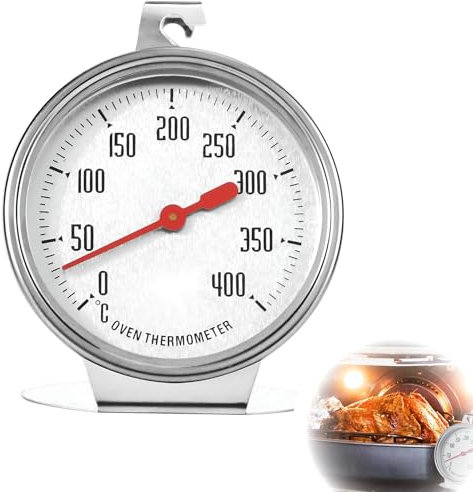 Thermomètre pour cuisinière électrique, thermomètre de four pour four, plage de mesure de 0 °C à 400 °C, en acier inoxydable, thermomètre de four pour cuisinière à gaz, avec grand cadran pour la