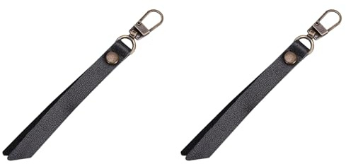 Lot de 2 tirettes de fermeture éclair amovibles en cuir synthétique avec fermoir bronze pour bagages, veste, manteau, sac à main