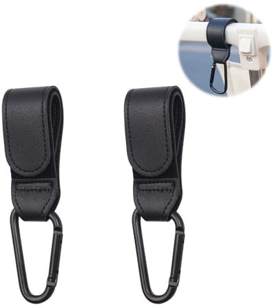 2 Stück Kinderwagen Haken,Kinderwagen Haken Für Taschen,Kinderwagen Zubehör,Kinderwagenhaken,Haken Kinderwagen,Kinderwagen Taschenhalter Aus Leder, Für Kinderwagen In Universeller Passform