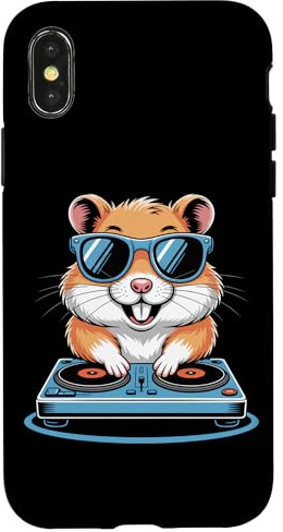 DJ Animale Hamster Occhiali Cool DJ Custodia per iPhone X/XS