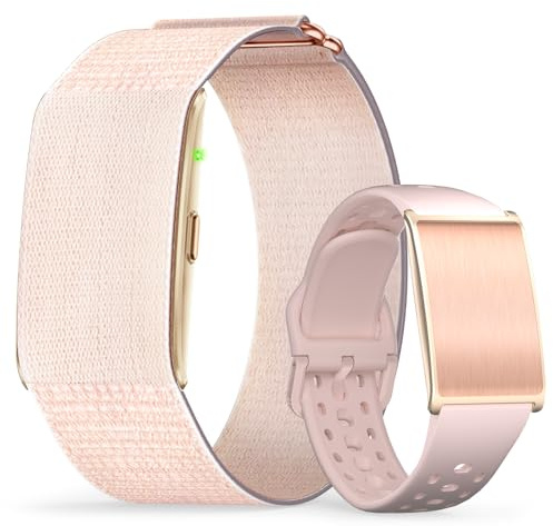 iSo Tech Bracelet Connecté sans Écran Homme Femme, Fitness Tracker 24/7 Suivi Activité et Sommeil avec Fréquence Cardiaque, Analyse IA, 60 Jours d’Autonomie, 170+ Sports, sans Abonnement (Or Rose)