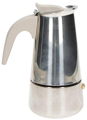 BRANDANI 52198 CAFFETTIERA BORBOTTINA AD INDUZIONE 4 Tazze Inox con Manico Soft Touch