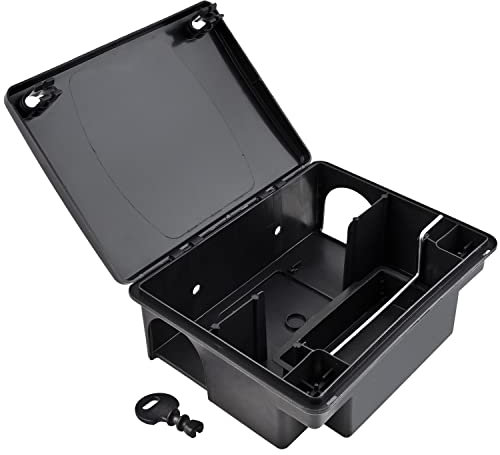 Petigi Rattenköderbox, Köderbox für Ratten und Mäuse, Köderstation zur Nagetierbekämpfung und Rattenabwehr, Kinder- und Haustiersicher, Modell 01 Ratte/Maus (Kompakt), Anzahl: 10