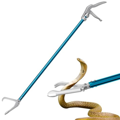 GYORGKSHI 152,4 cm Schlangenzange, professionelle Aluminiumlegierung, Standard-Reptiliengreifer, Rassel, Schlangenfänger, breite Backen-Handhabungswerkzeug