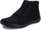 WHITIN Barfußschuhe Herren Winter Barfuss Schuhe Damen Canvas Barfuß Hoch High Mid Sneaker Barefoot Shoe Breite Freizeitschuhe Winterschuhe Herbst Schwarz 40 EU