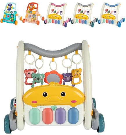 XUANYU Baby promenadvagn, hopfällbar promenadvagn, baby, pojke eller flicka från 6 månader, avtagbar uppvaknandebräda, hopfällbar promenadvagn, push leksak för småbarn (grå, II)