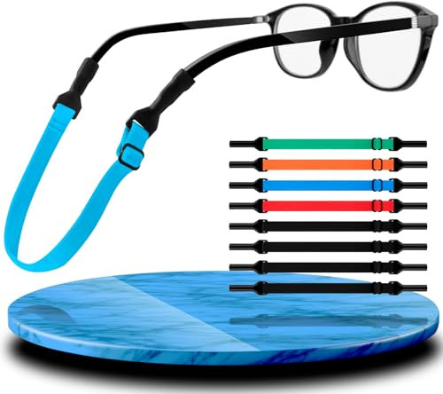 8 Stk Brillenband Hohe Elastizität, Verstellbar Stabil & Rutschfest Sportbrillenband, Brillen Band mit Hoher Flexibilität für Verschiedene Sportarten, Brillenbänder Herren & Damen für alle Kopfumfangs