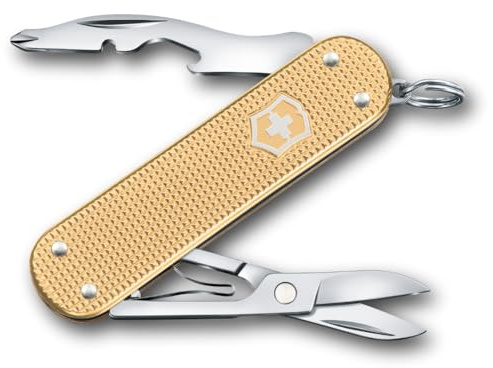 Victorinox Taschenwerkzeug Companion S Alox, Multitool, 5 Funktionen, Klein, Inkl. Schere und Schraubendreher, Swiss Made, Gold