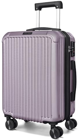 LIGHT FLIGHT Carry On Luggage 22x14x9 Airline Approved, Durable Hard Shell Carry On Suitcases with Wheels, Expandable Hardside Lightweight Travel Luggage with TSA Lock 20 Inch Carry on, Rose Purple