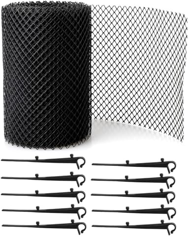 Gutter Mesh Guard Roll, Rolls Gutter Protection Mesh Guard with Fixing Clips, Anti-Rust Leaf & Debris Blocker for Standard Gutters