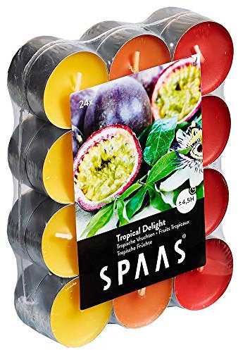 SPAAS 24 Duft-Teelichter Farben sortiert, ± 4,5 Stunden - Tropical Delight