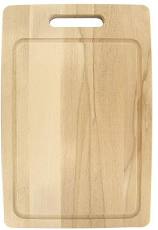 Fackelmann 3181250 Planche à découper rectangle avec rainure, planche à découper, planche de cuisine, Bois, 44 x 30 x 2 cm, Marron Clair