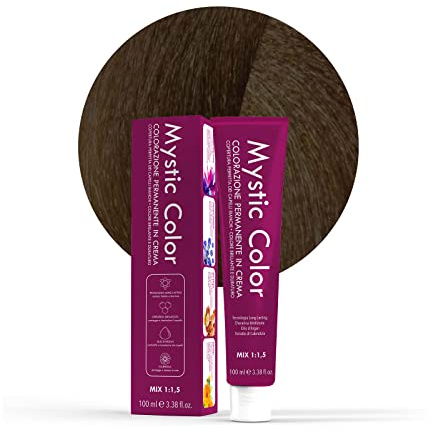 Mystic Color, Tinte para el Cabello, Fórmula Enriquecida con Aceite de Argán y Caléndula, Coloración Permanente en Crema de Larga Duración, Castaño Tabaco Claro 5.8, 100 ml